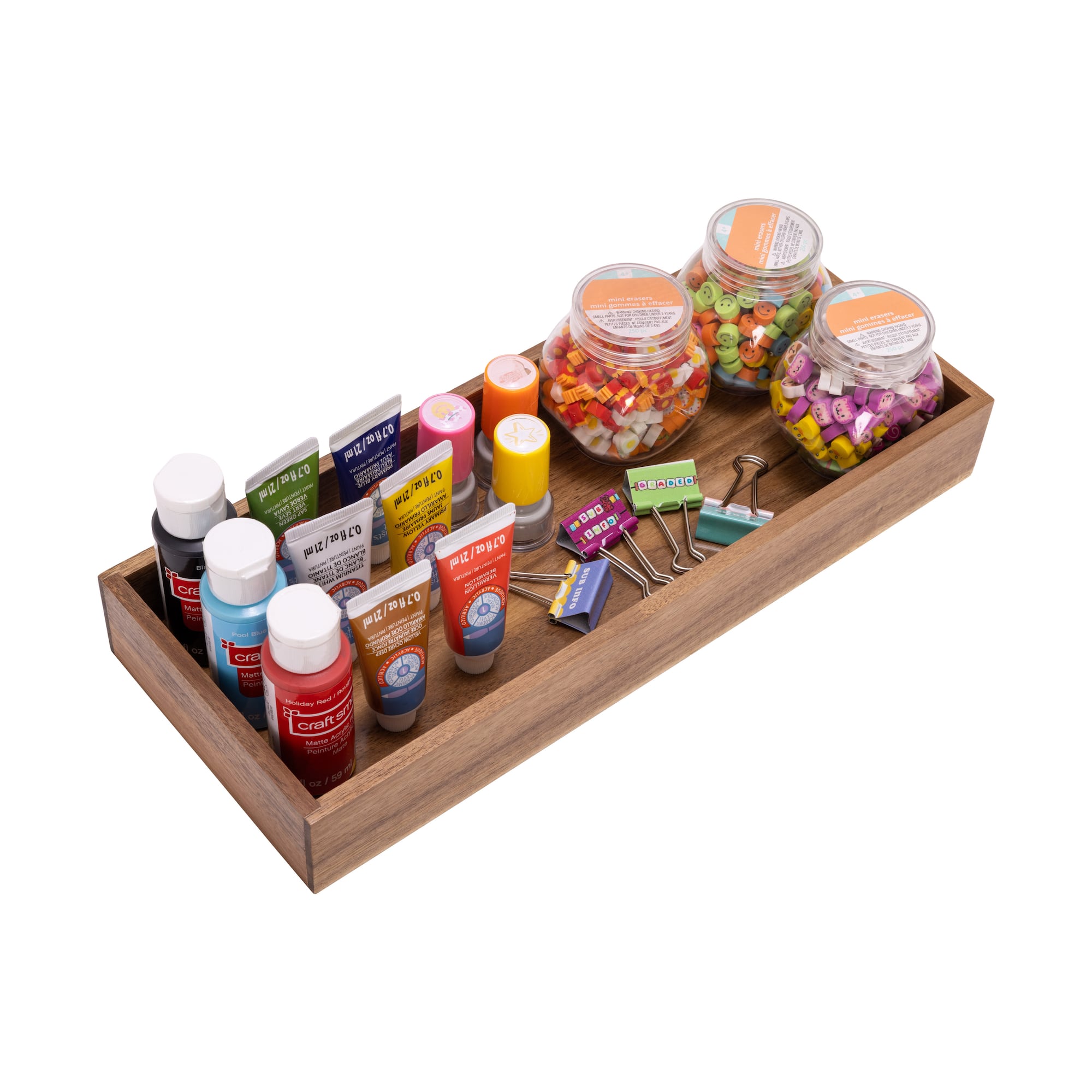 Seville Classics 15" x 6" x 2" Acacia Wood Drawer Organizer
